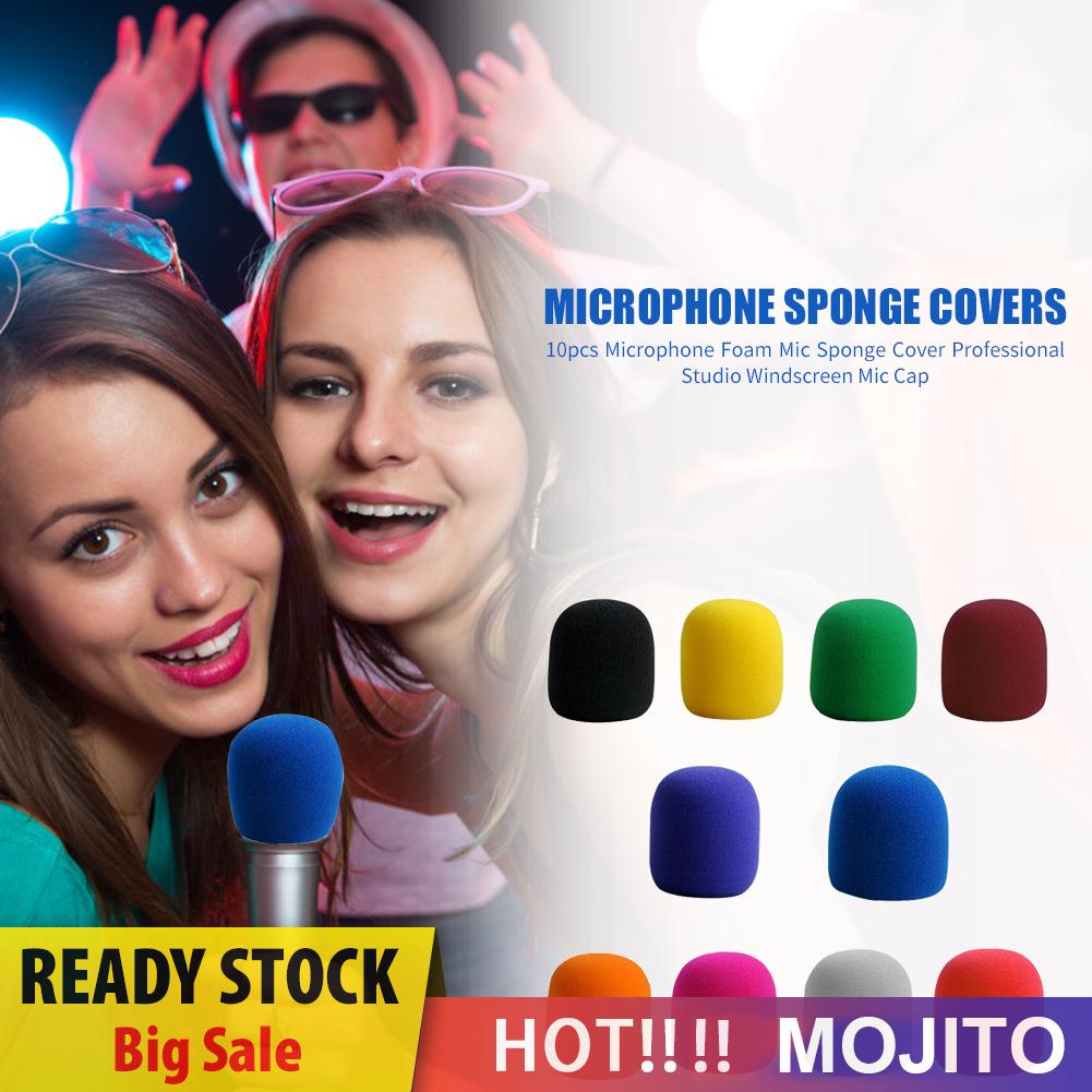 Mojito*10pcs Microphone Foam Professional Studio Windscreen Mic Sponge Cover Cap