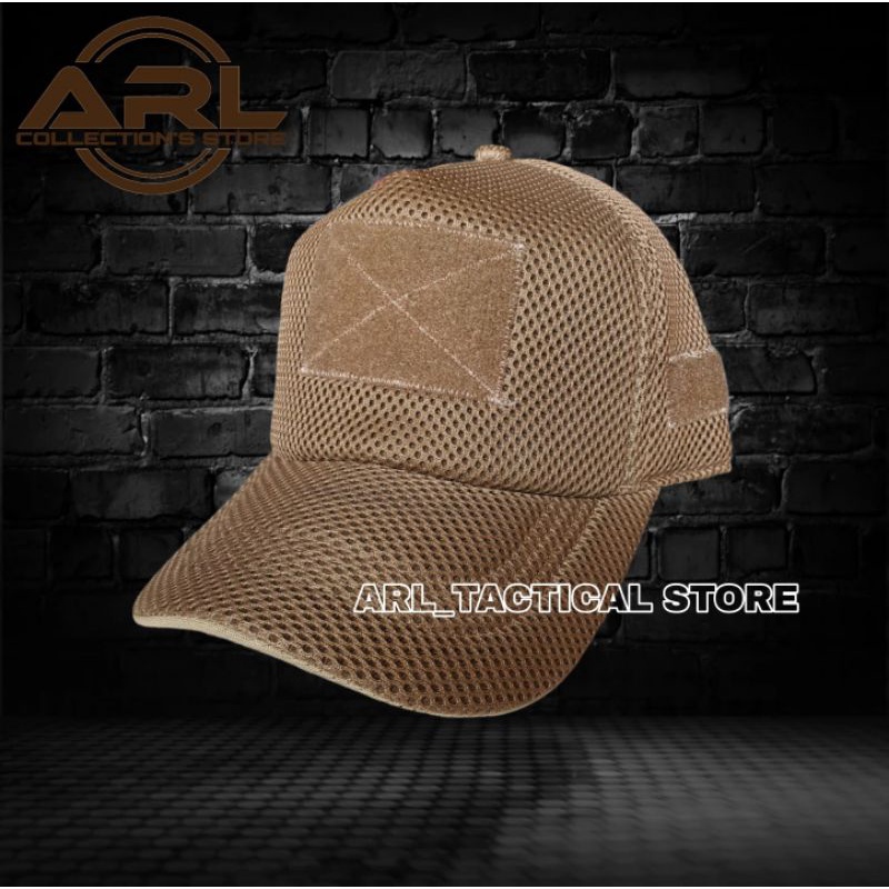topi double mess polos cream tua / topi jaring tactical velcro / topi double mess cream tua