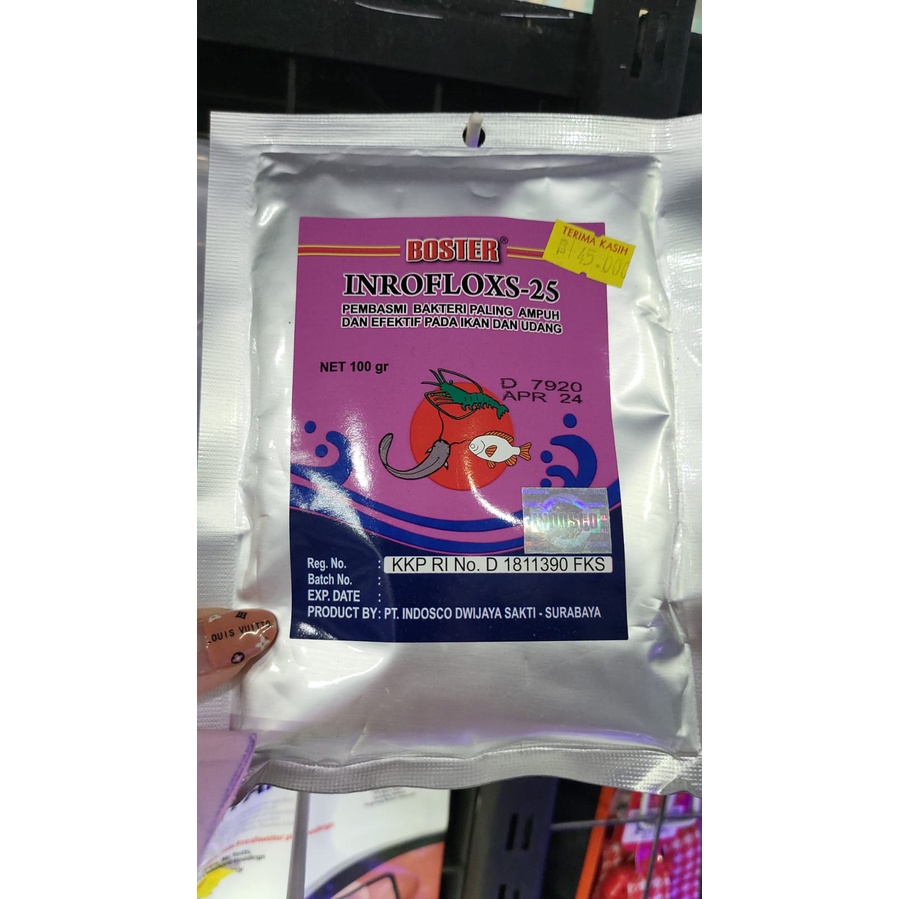 BOSTER - Obat Ikan - Inrofloxs-25 Serbuk - 100gram