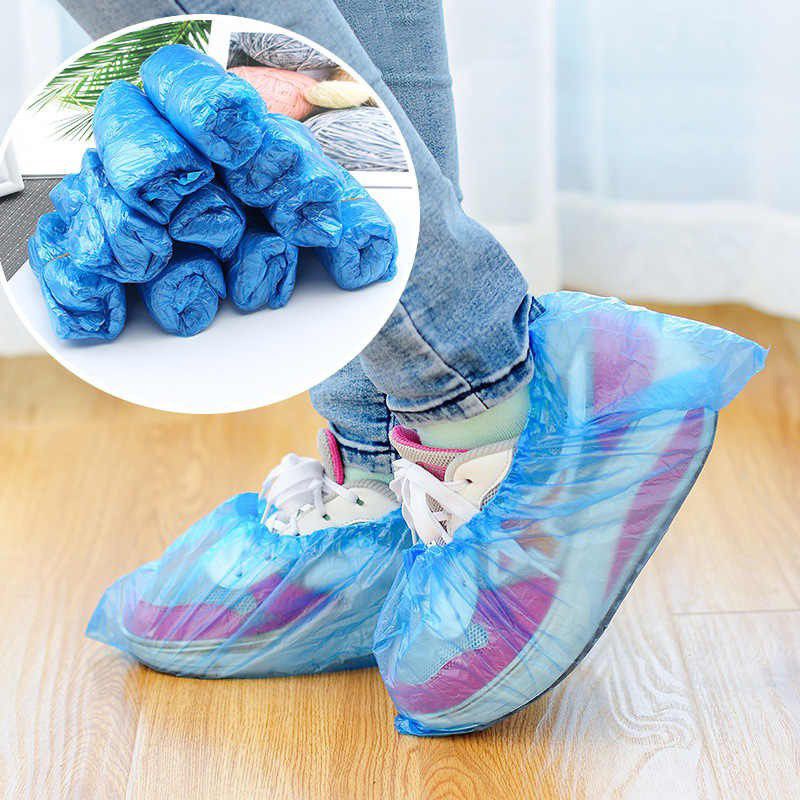 1 pasang Sarung Sepatu Sekali Pakai Plastik Bungkus Sepatu Waterproof