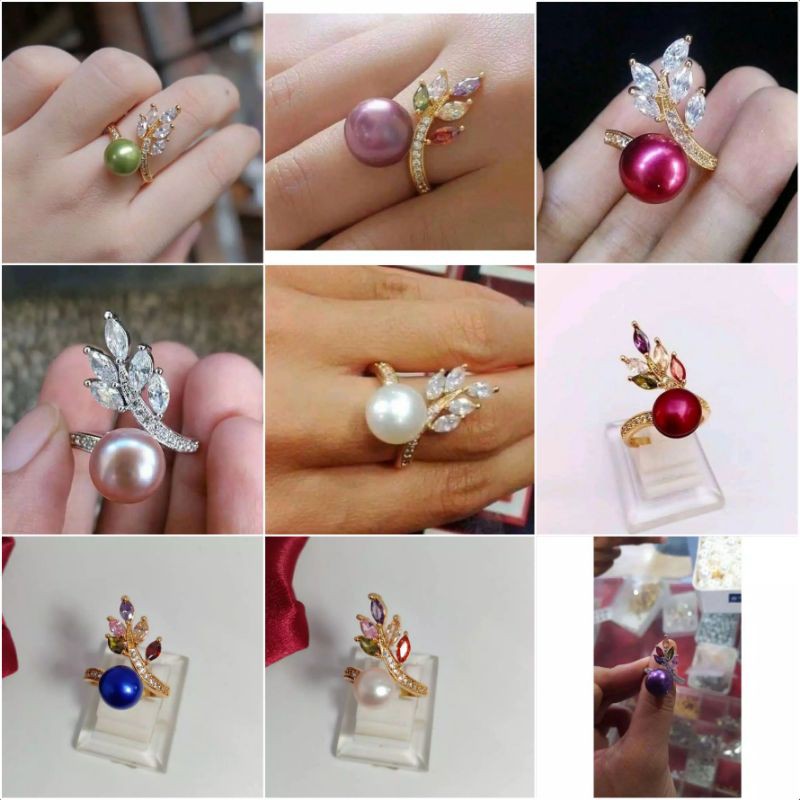 Cincin mutiara asli bersertifikat|cincin mutiara lombok asli|mutiara tawar|cincin rhodium mutiara