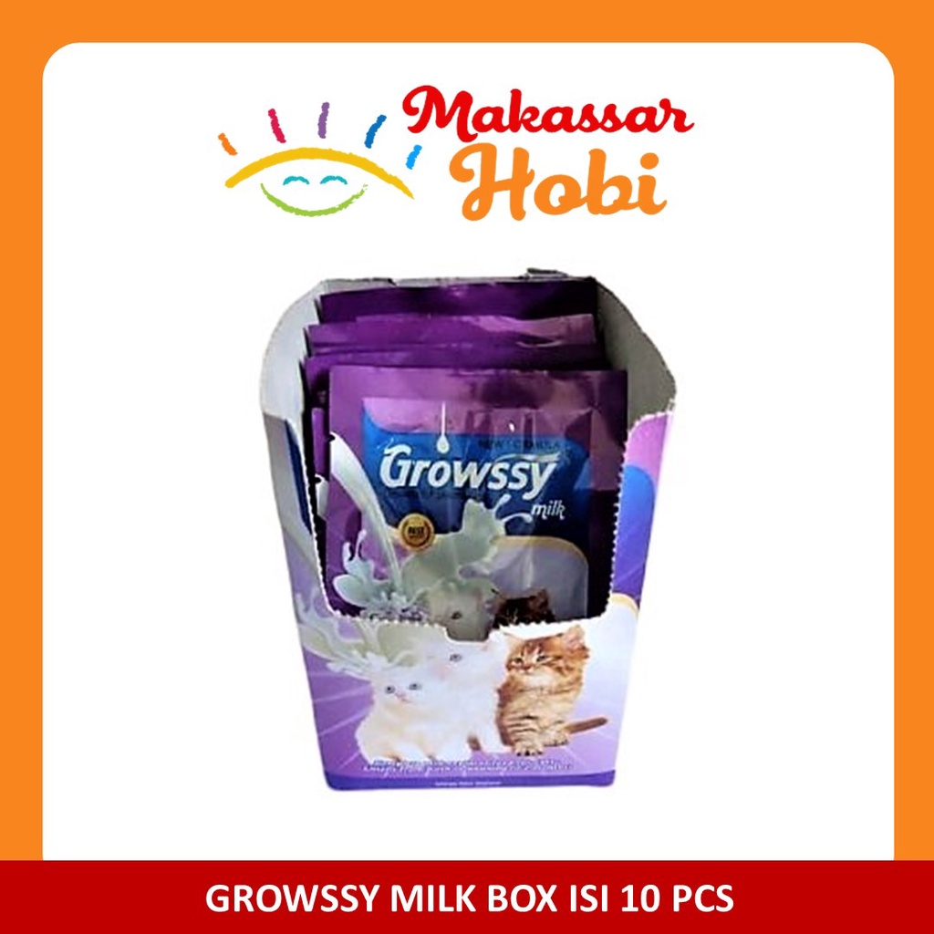 Growssy Susu Anak Kucing 1 Box Dus isi 10 + Free Sachet Milk Growsy