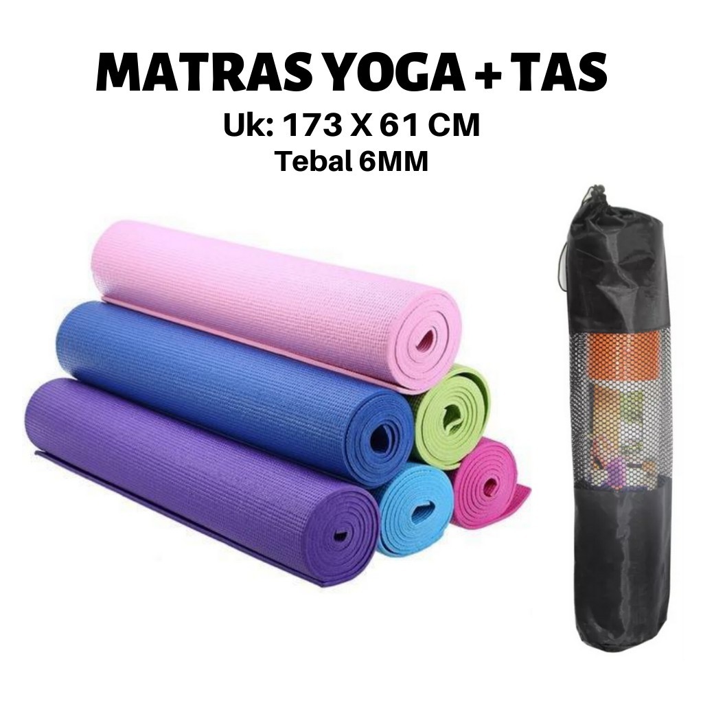 Matras Yoga Anti Slip Matras Senam Yoga Good Quality matras olahraga yoga free tas