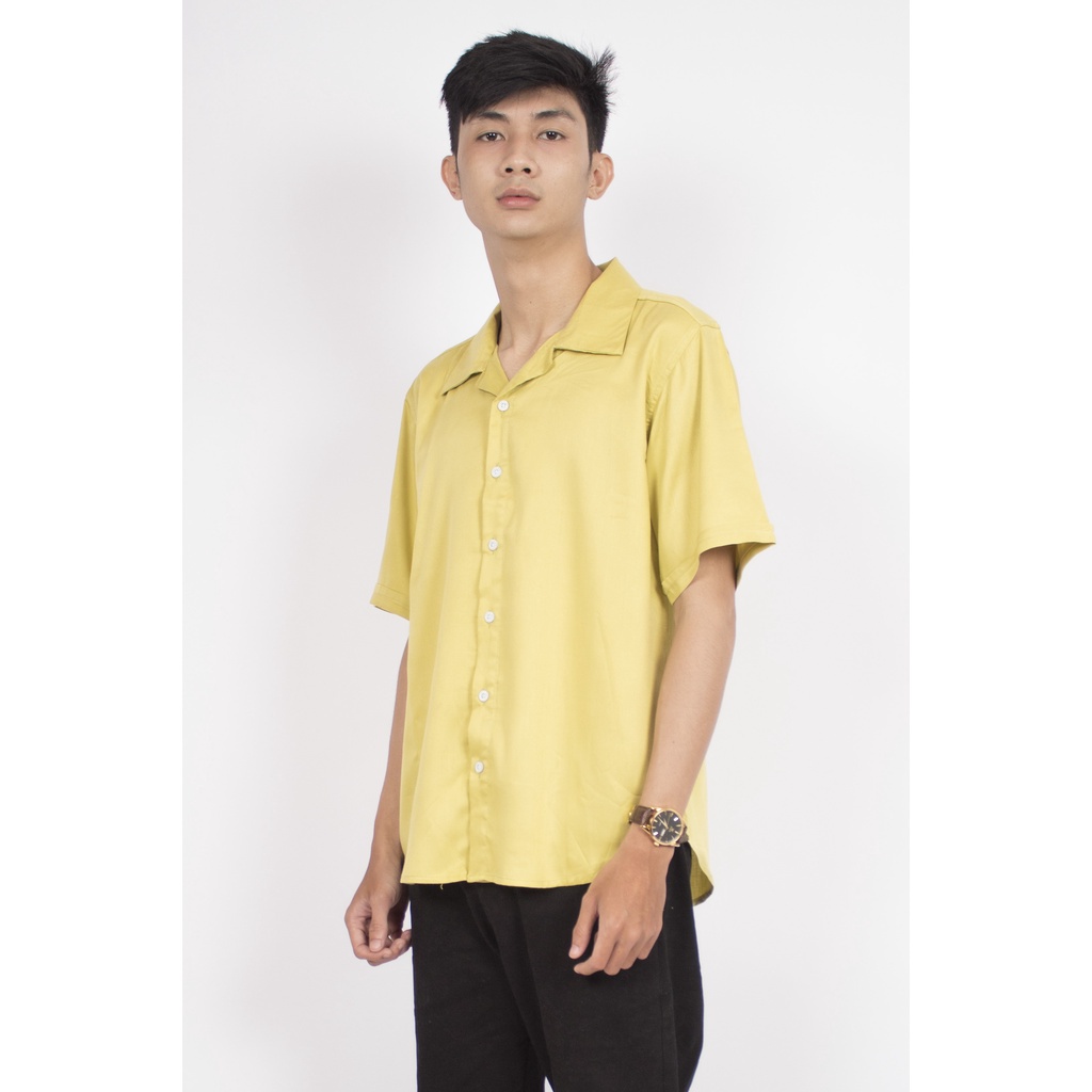 HIPNOP FortKlass Gremy Lemon Kemeja Polos Pria Lengan Pendek Kasual