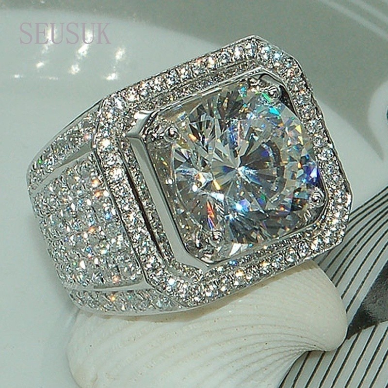 SEUSUK Fashion Ring Hot Sale Rhinestone Ring Couple Diamond Ring Micro Diamond Ring COD