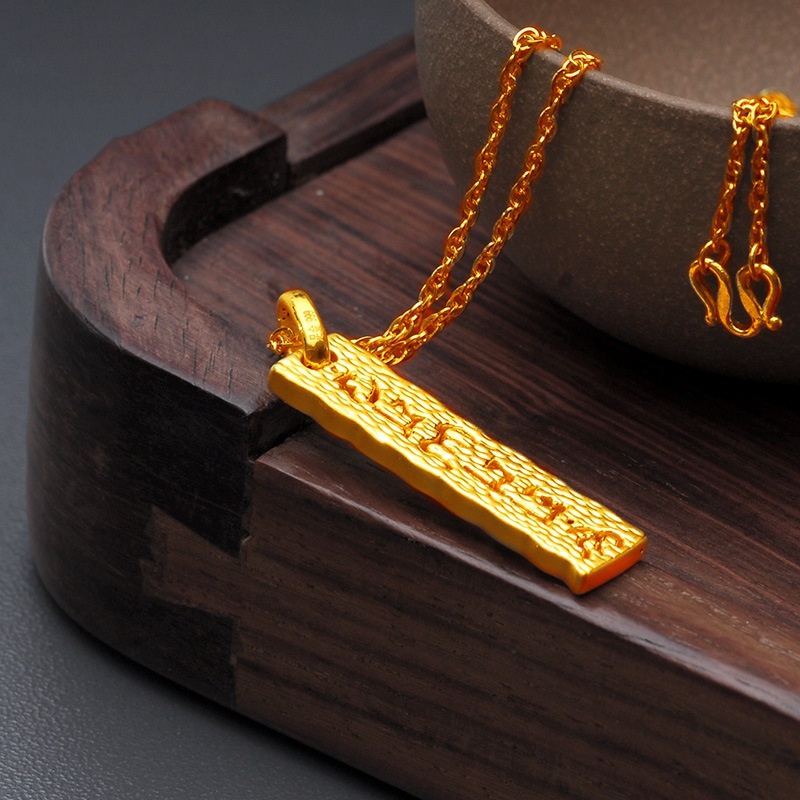 [Ready Stock]Fashion Gold-Plated Rectangular Pendant Necklace