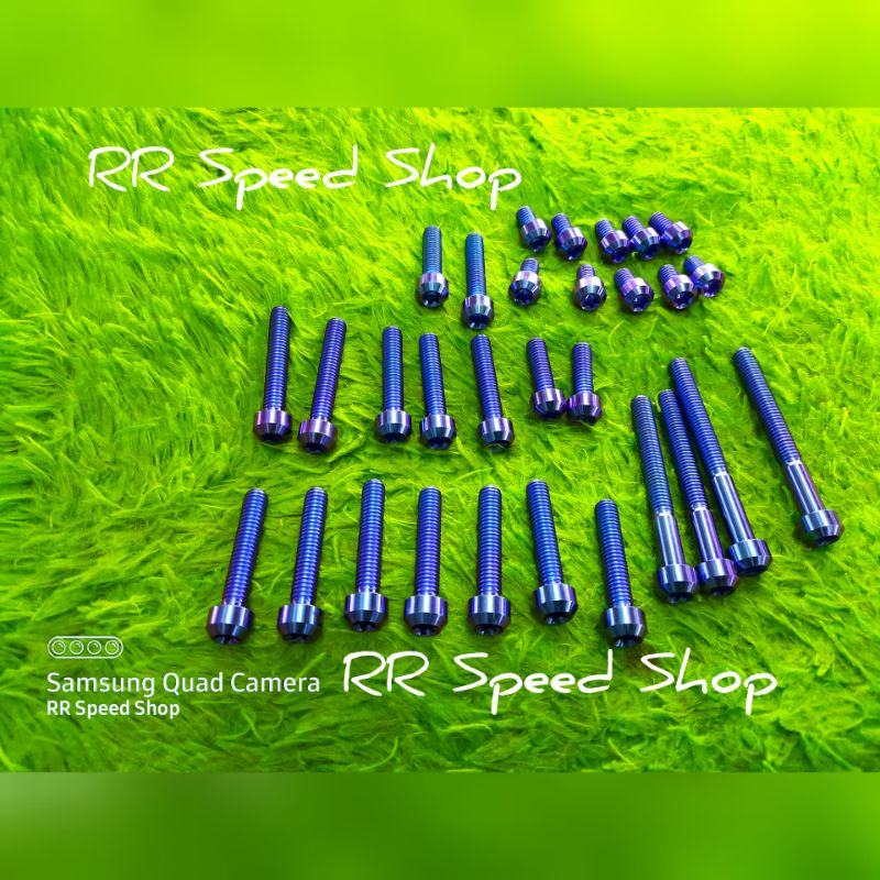 baut titanium bak mesin ninja r ninja rr original titanium isi 30 pcs