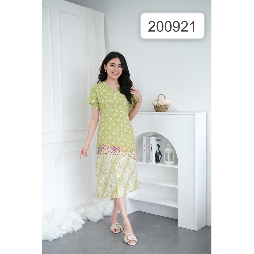 Daster Cantik Lengan Pendek Kekinian Busui Bahan Batik Tulis Pekalongan Reselting Depan Bahan Kain K