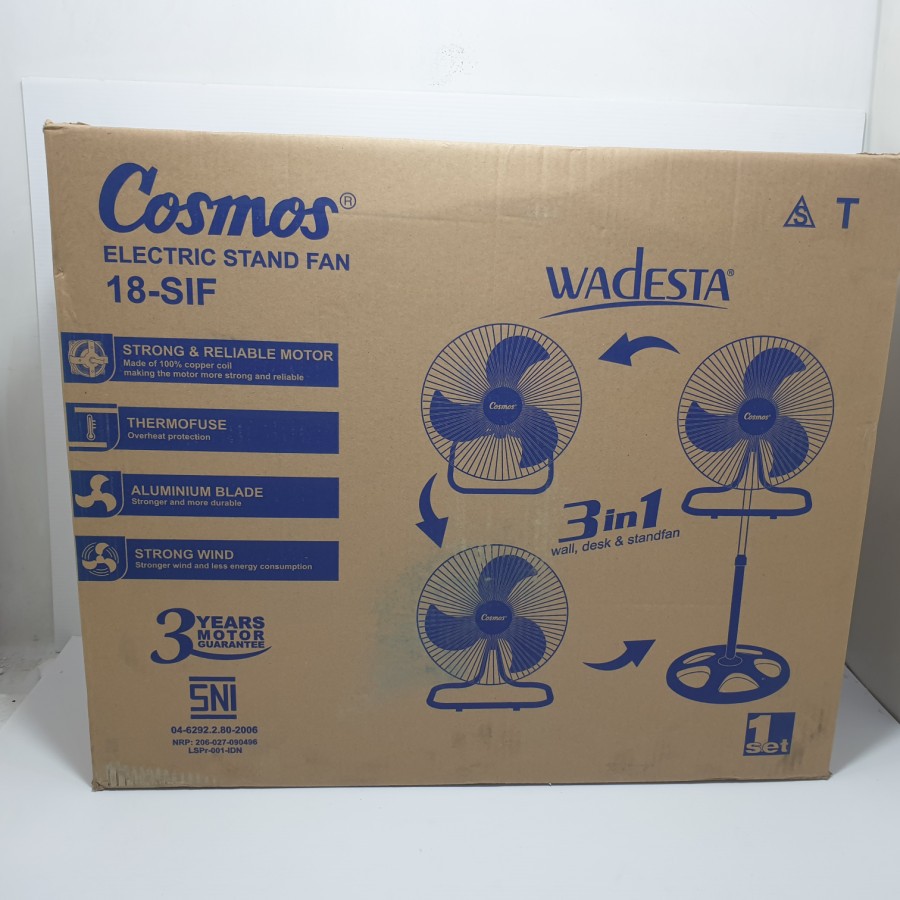 Kipas Angin Cosmos Berdiri 18 inch 3in1 Besi Wadesta 18SIF - 18 SIF