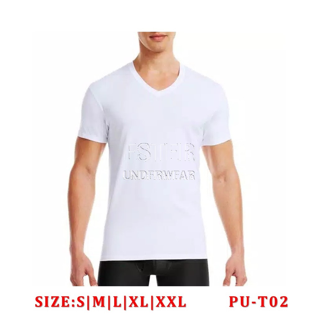 Kaos Dalam Pria PIERRE UNO PU-T02 V-NECK Putih ISI Pcs