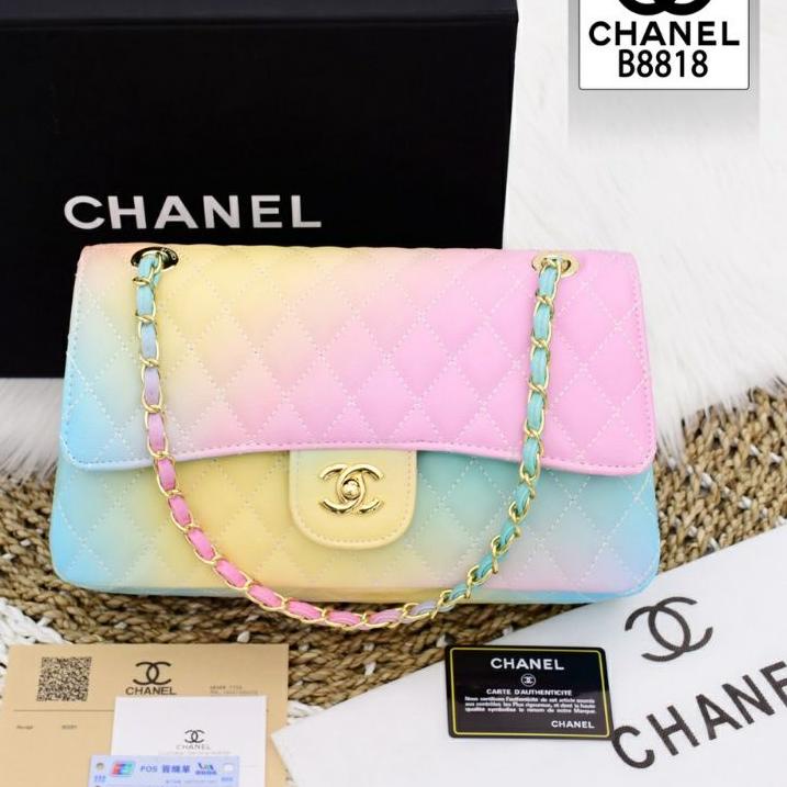 Diskon sekarang--LIMITED EDITION TAS IMPORT BRANDED MAXY RAINBOW FREE BOX DAN PAPERBAG KOMPLIT CARVI