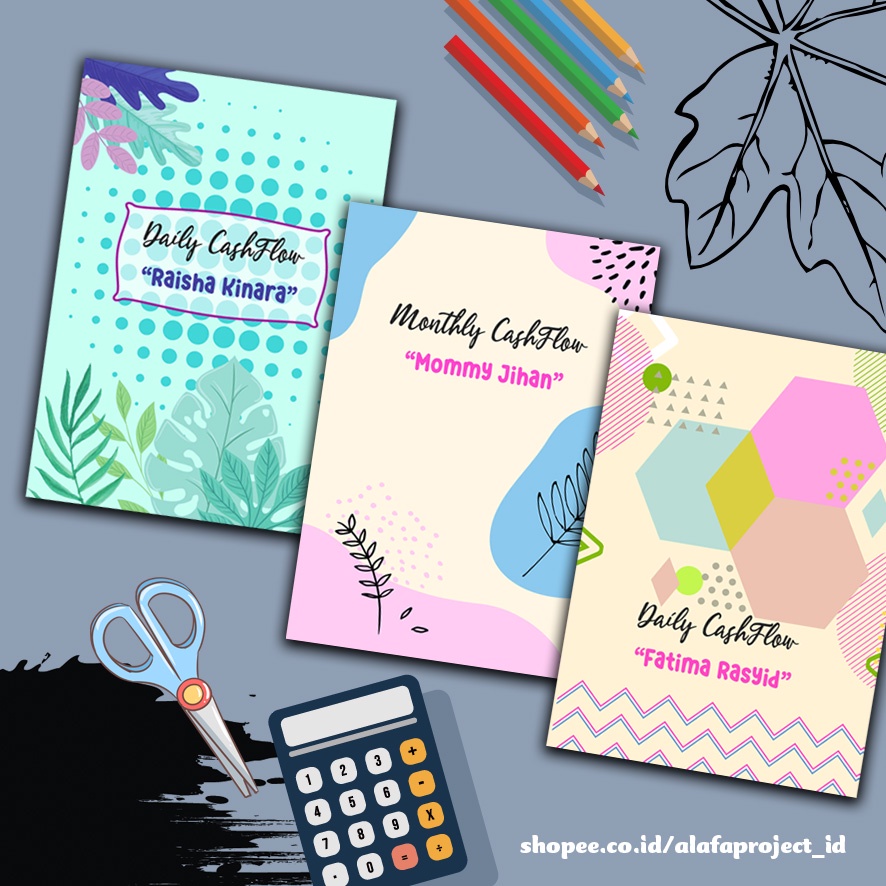 

Alafaproject 5-7 Financial Planner / Daily CashFlow / Monthly CashFlow / Buku Catatan Keuangan / Buku Catatan Pengeluaran / Buku Catatan CashFlow