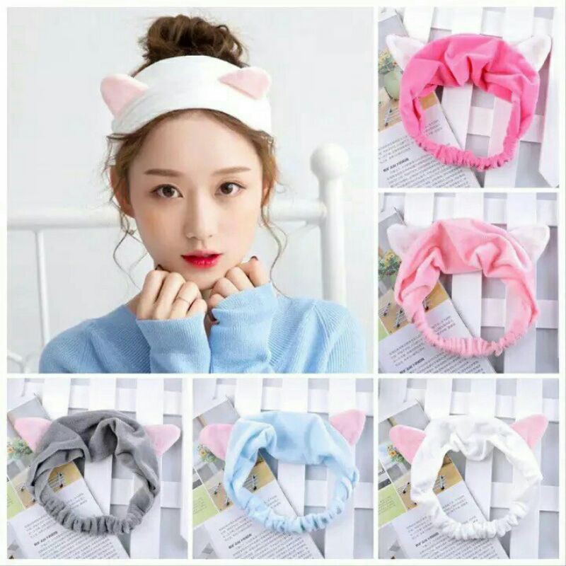 bando kucing / bandana kucing / bando korea / bandana masker /bando masker / bando make up