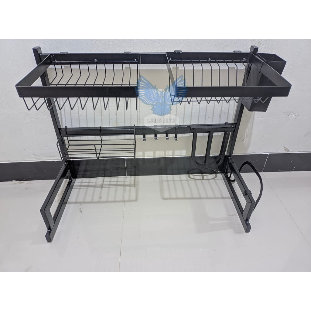 Rak Piring Anti Karat / Rak Piring Stainless Hitam / Rak Wastafel by mandirishop