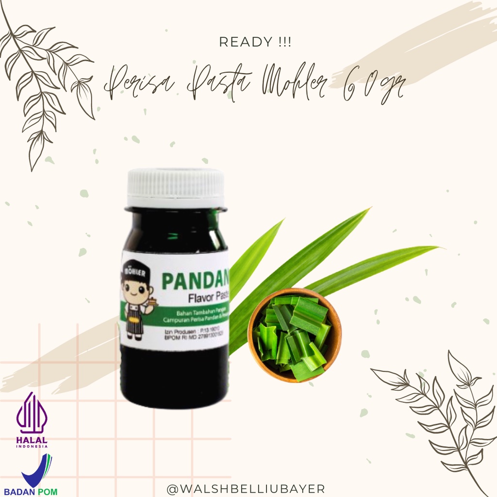 

⚡COD⚡ PERISA PASTA PEWARNA MOHLER PANDAN 60gr / PERISA PASTA MOHLER PANDAN INI COCOK UNTUK TAMBAHAN ADONAN ICE CREAM / PERISA PASTA PANDAN COCOK UNTUK MINUMAN BUKA PUASA DAN TAKJIL / MOHLER Pasta peris