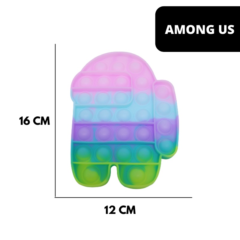 (PG) New Pop It Rainbow Paddle Colour-AMONG US