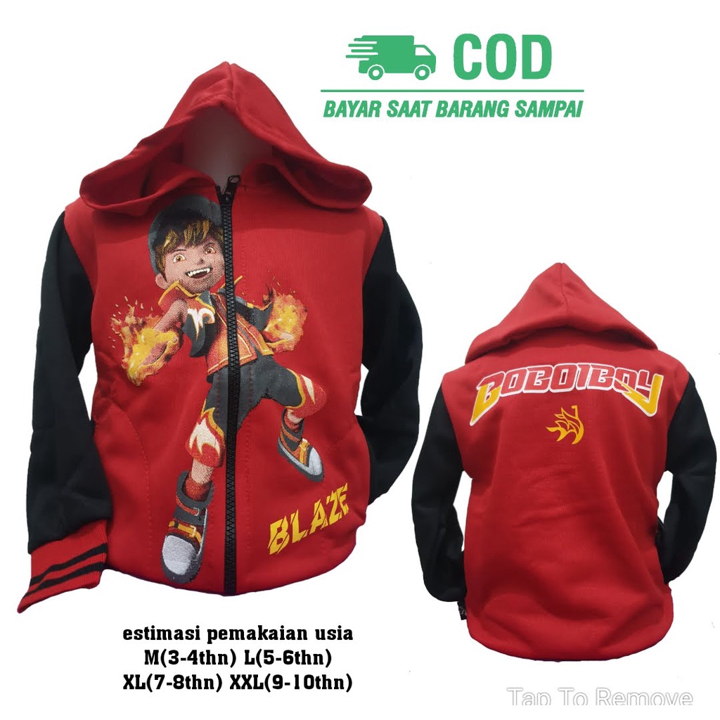 Jaket Hoodie Anak Laki Laki Sweater Hoodie Anak Laki Laki Jaket Anak Laki Laki Karakter Boboiboy Umu