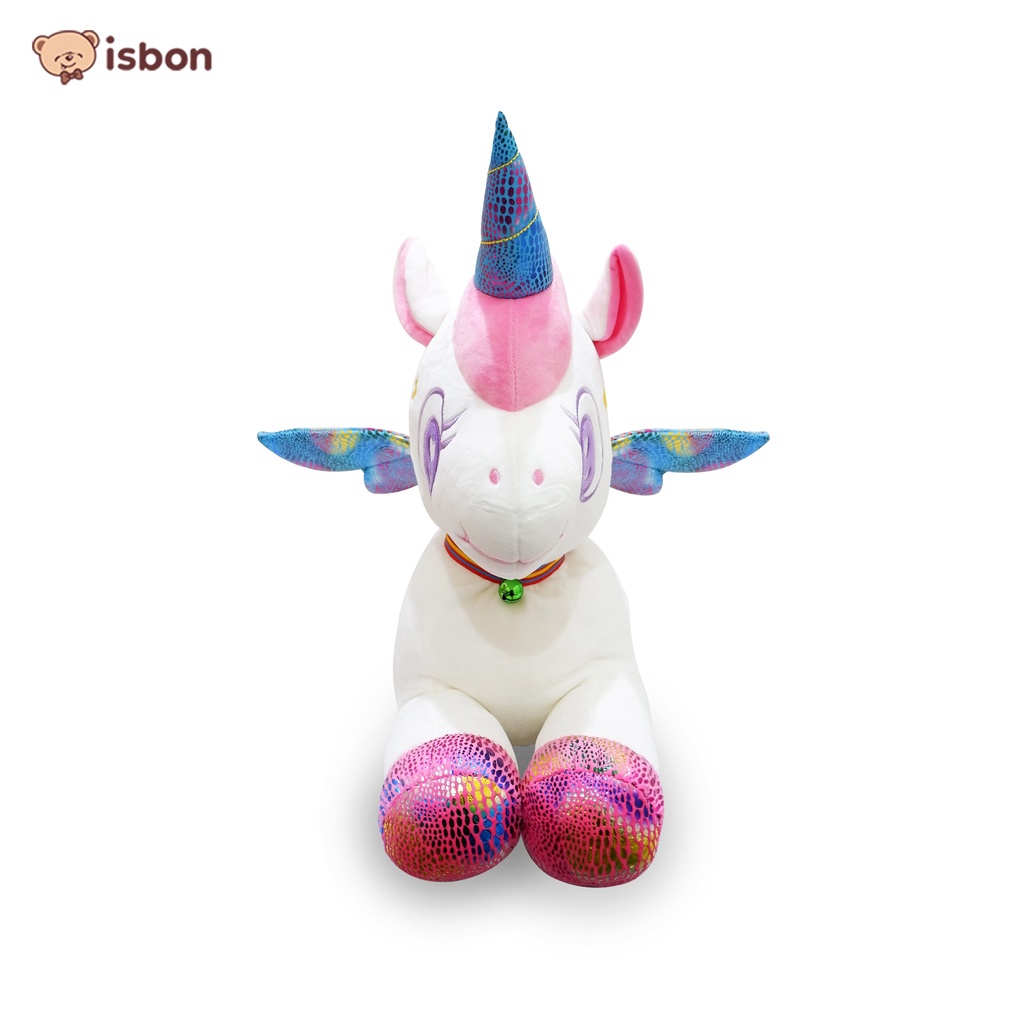 Boneka Unicorn Kuda Poni Cantik Warna Putih Tanduk Sayap Gliter Bahan Halus dan Lembut Cocok Untuk Hadiah Istana Boneka