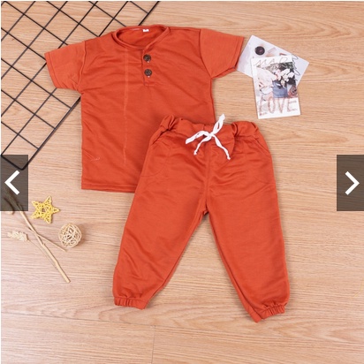 SETELAN BAJU ANAK POLOS CELANA PANJANG SET KOKO  / SET KOKO BAHAN