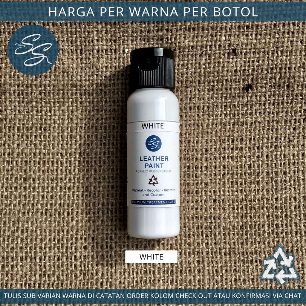 Cat Sepatu Kulit SS Leather Paint - Acrylic Rubber Cat Midsole, Rubber, Boost - Cat Tas Jaket Kulit-White