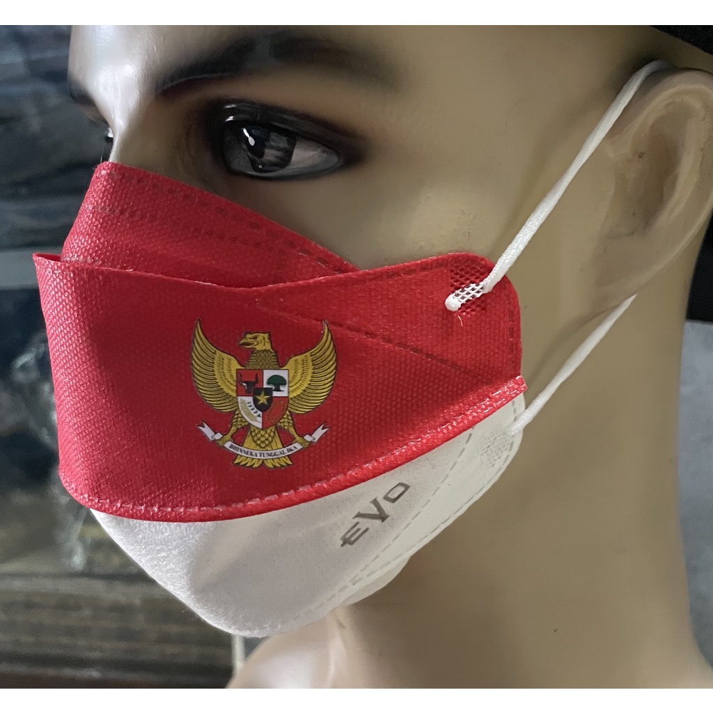 Masker Merah Putih Garuda - Masker HUT RI 77 - Masker Merah Putih KF94 HUT RI