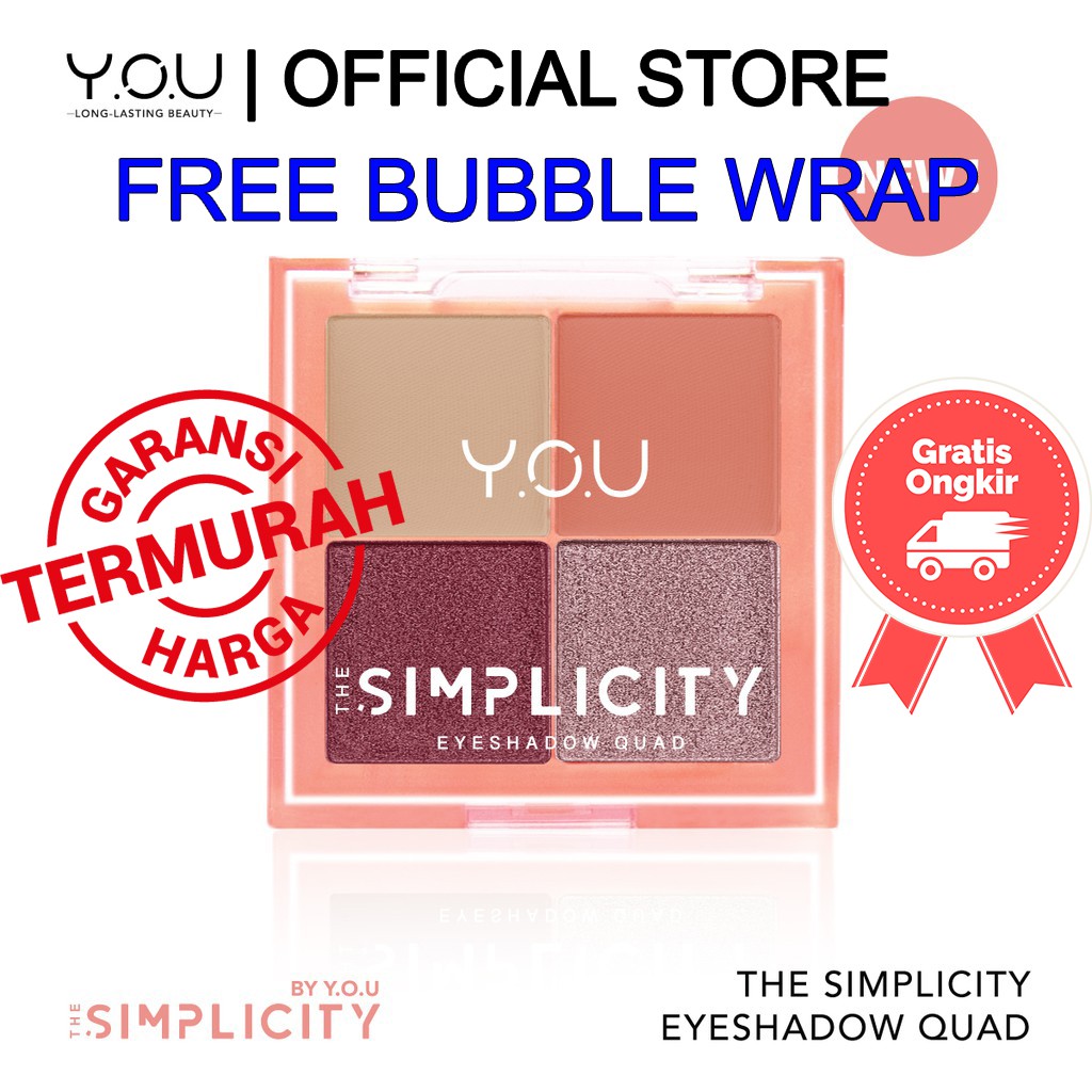 EYESHADOW SIMPLICITY PALETTE DOMPET KOREA MURAH The Simplicity Eyeshadow Quad by You Makeups COD