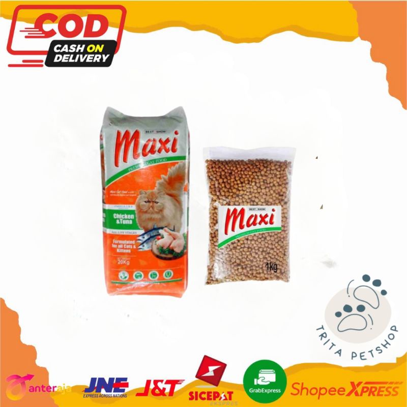 MAXI CAT FOOD | Repack | Maxi Chicken & Tuna | Dry Cat Food | Maxi Cat Food | Makanan Kucing Adult &