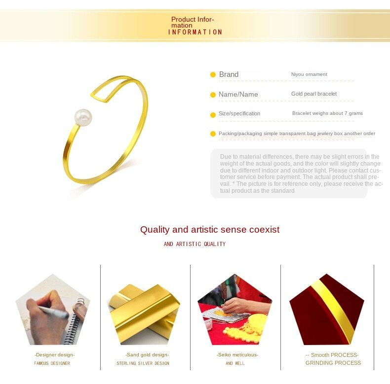 Gelang Model Terbuka Lapis Emas Asli Kadar 375 Hias Mutiara Gaya Eropa Amerika Korea Untuk Wanita