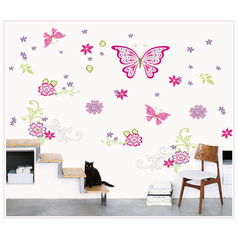 RELIZA WALL STICKER / Stiker Dinding Nada Melodi Musik Kupu Kupu Butterfly Hiasan Dinding DF5101