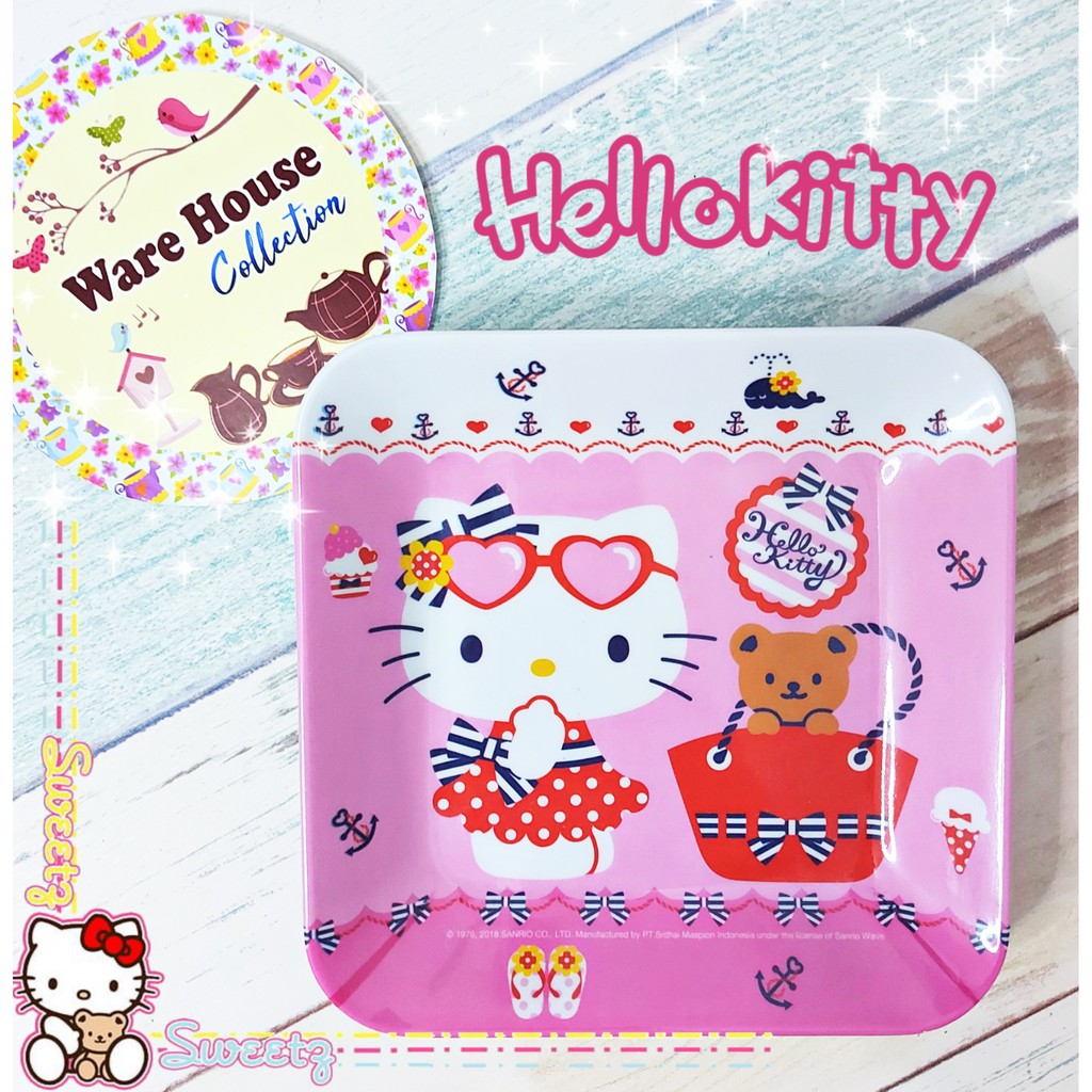 PIRING KECIL/PIRING BESAR/MANGKOK/PIRING MUKA HELLO KITTY SUMMER MARINE-PIRING SNACK 5,5
