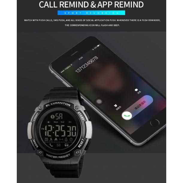 PRODUK ORI SKMEI Jam Tangan Sporty Smartwatch Bluetooth - 1347