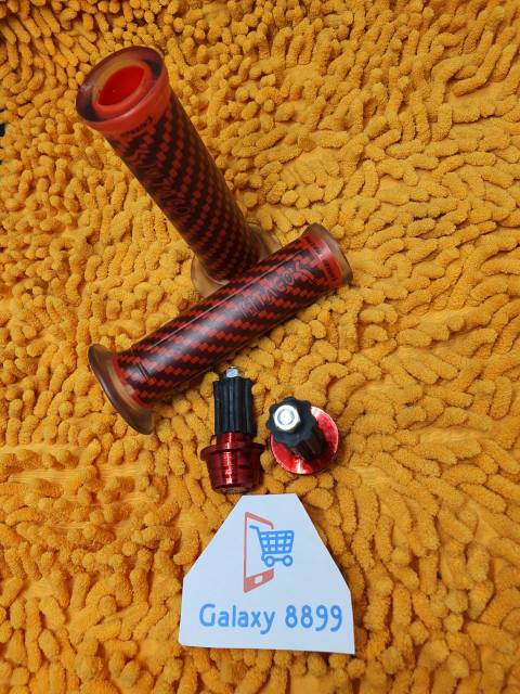 Handgrip karbon kitaco + Jalu Stang merah universal