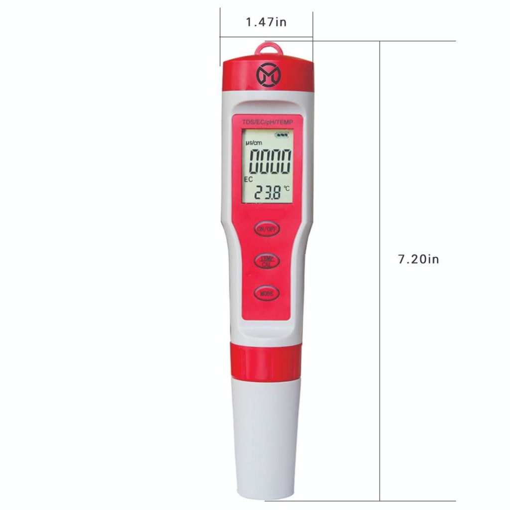 PH TDS EC Temp Meter Waterproof  Auto Calibrate ATC 9908 Mediatech merahabu  - B1900134