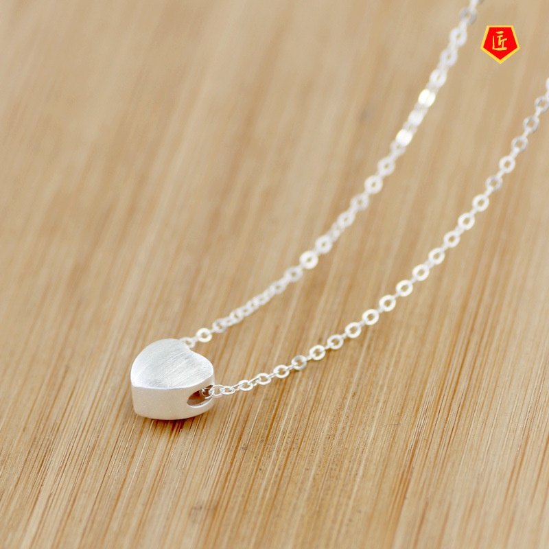 [Ready Stock]Heart Sliver Beads Necklace Simple Personality Artistic