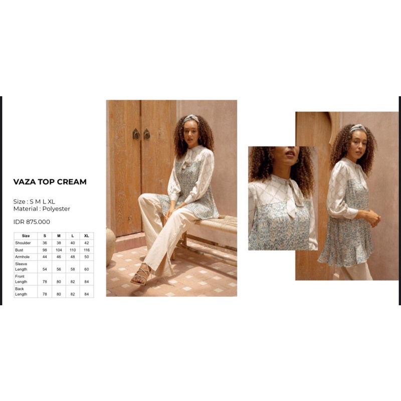 vaza top cream aleza label