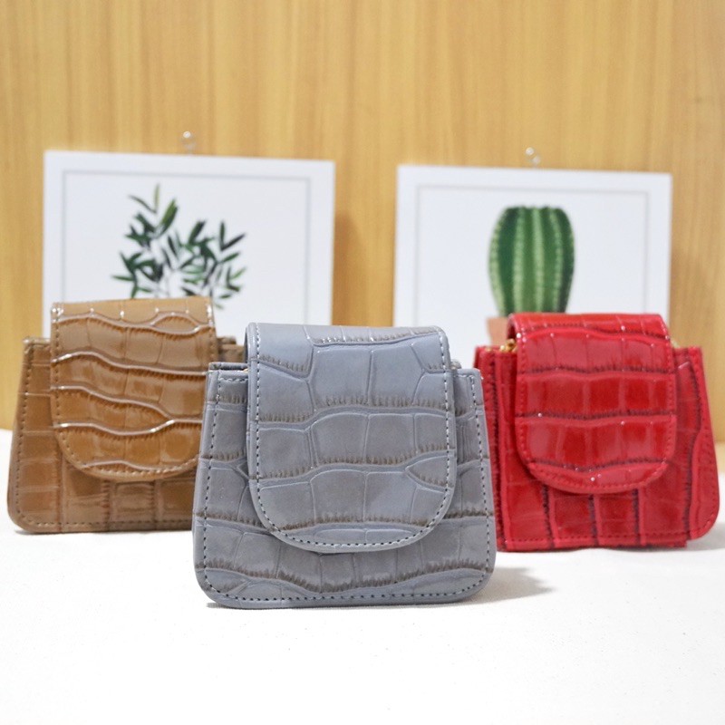 Vintage Croco Mini Sling Bag / Tas Korea / Mini Bag