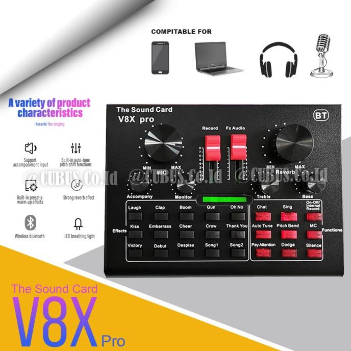 SoundCard V8X Pro USB Headset Microphone Webcast Live Broadcast