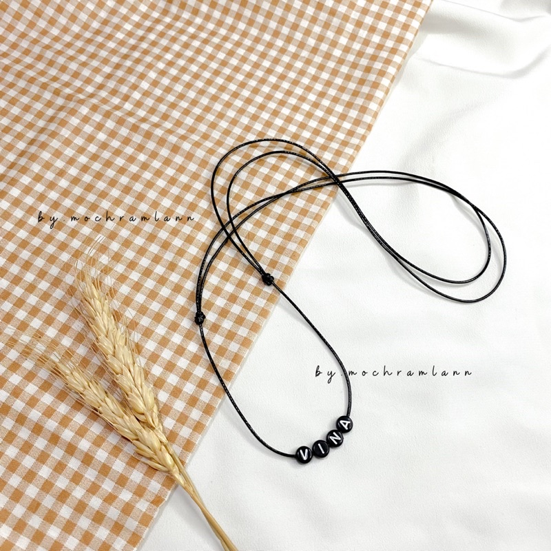 Kalung Bulat NAMA SENDIRI / Kalung REQUEST NAMA / Kalung Tali