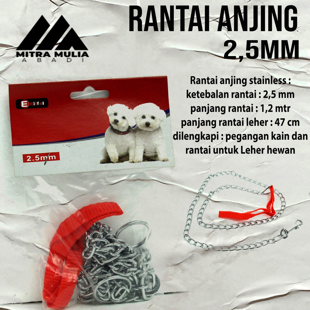 RANTAI ANJING / RANTAI HEWAN STAINLESS 2,5 MM x 1,5 METER