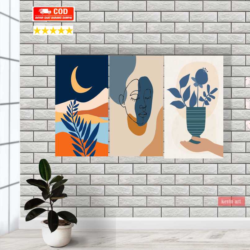 Hiasan Dinding Gambar Aesthetic Pajangan Ruang Tamu Dekorasi Kamar Tidur Walldecor Poster Kayu Tema Etnik Unik Artistik