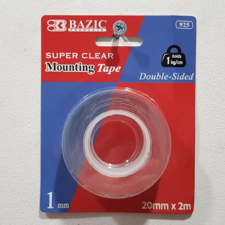 

Bazic Double Tape Clear Bening 1 mm Rol 2 Mtr Dobel Tape Serbaguna 925