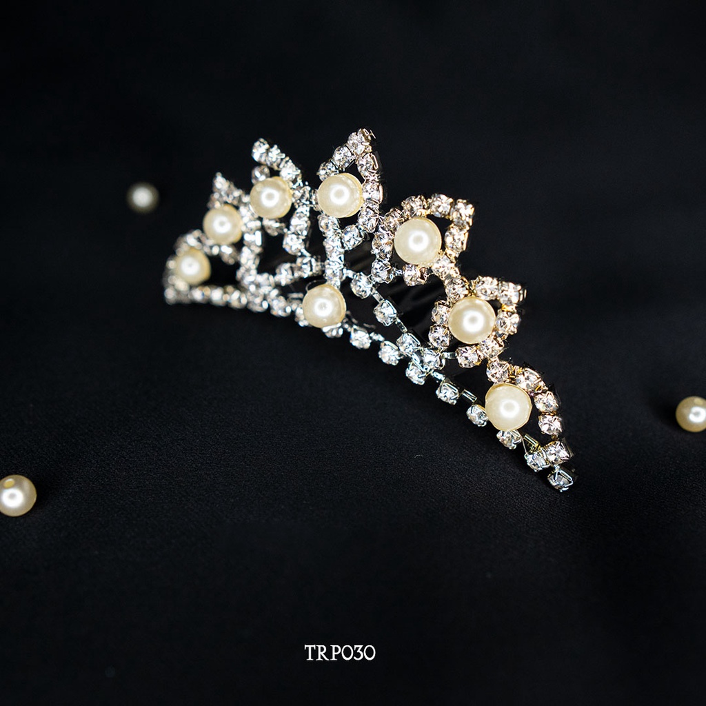 [SHOP NOW] TIARA PESTA AKSESORIS PENGANTIN WEDDING PERNIKAHAN PREMIUM CROWN TRP030