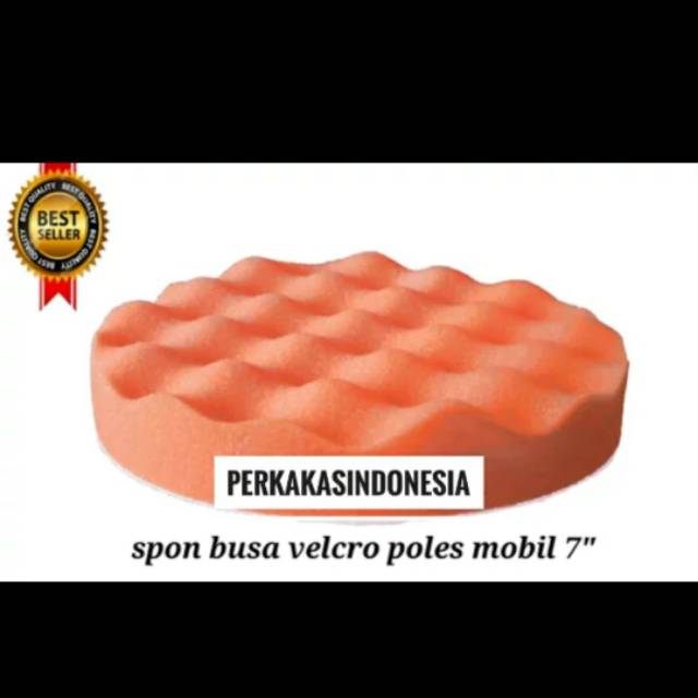PROMO Busa Spon Poles Mobil Motor 7 Inch Velcro Polish High Quality Kumpon Wax Foam Pad Spon Busa