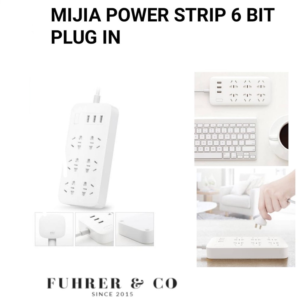 Terminal Xiaomi Mijia Power Strip 6 Socket 3 USB Port Original Stop Kontak Listrik Xiaomi