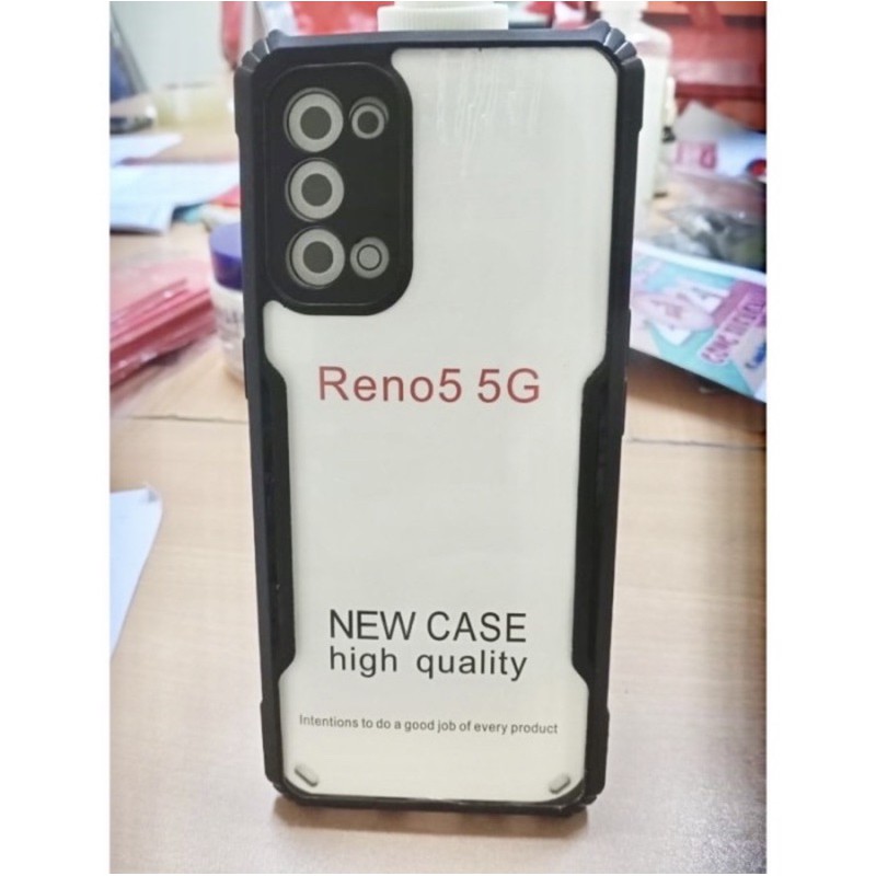 Case Fusion Oppo Reno 5 4G / 5G New - Softcase Clear Armor Pelindung Camera Bumper Shockproof