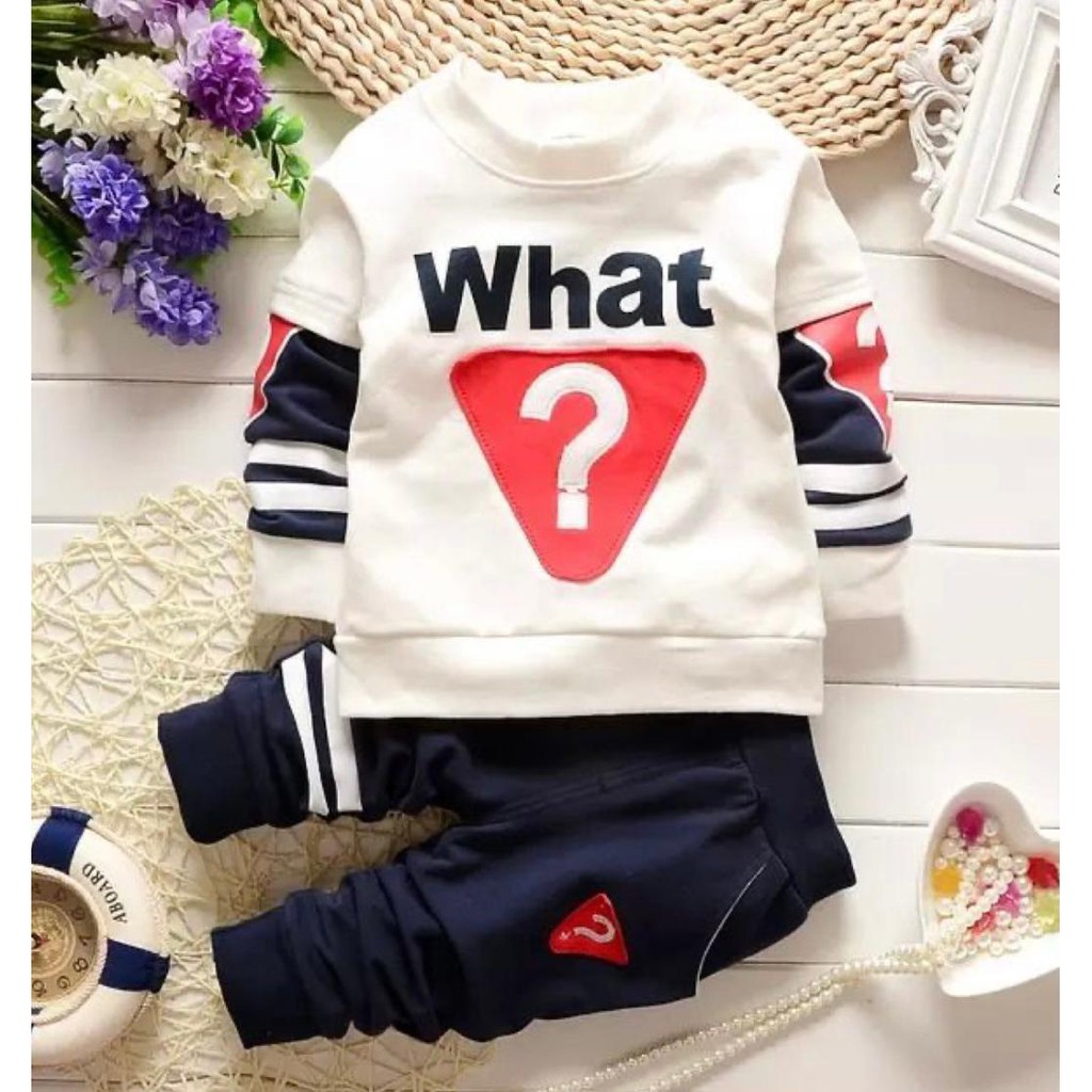 SETELAN SWEATER ANAK ANAK 1-5 TAHUN SWEATER WHAT SETELAN SWEATER ANAK ANAK BAJU ANAK SWEATER