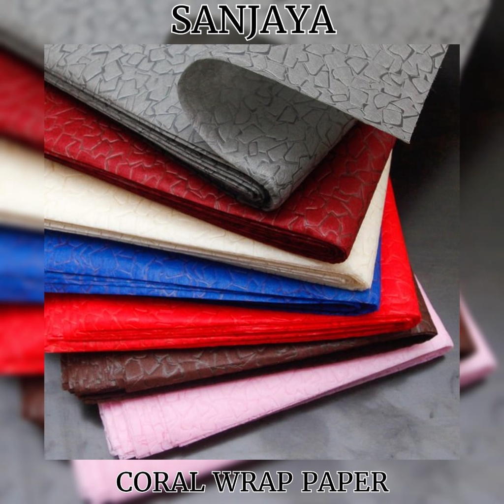 [20 Lembar] Kertas Buket Bunga Warna Polos / Kertas Cellophane Warna / Flower Wrapping Paper Colour / Coral Wrap Paper