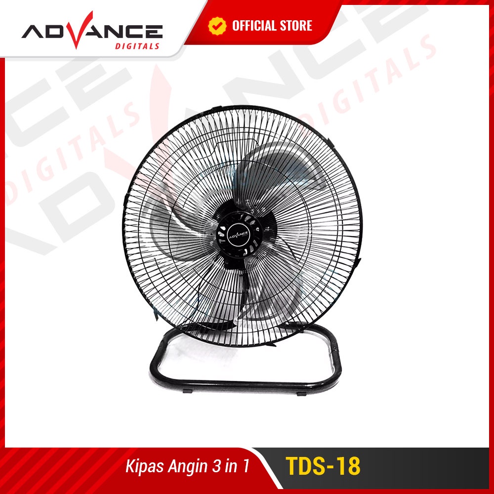 Advance TDS18 Kipas Angin Besi Tornado Dinding / Meja / Berdiri 18 inch 3 in 1