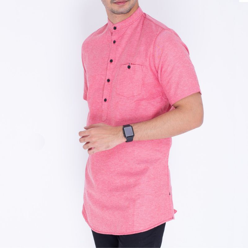 Baju Kurta Lengan Pendek Pria Polos