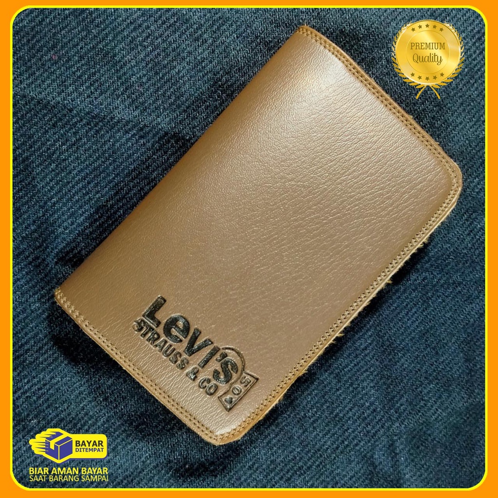 Fashion Dompet Pria 3/4 levis Bahan Kulit sintetik premium